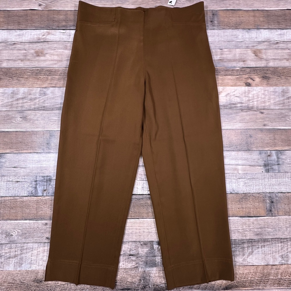 Lior Paris Coacho Skin Rust‎ Orange/Brown Cropped Dress Pants Size T5 NEW